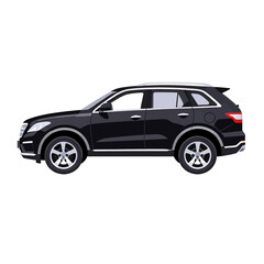 Fototapeta premium Black Suv Car Isolated Vector Illustration For Automotive Industry