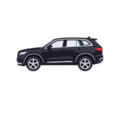 Obraz premium Black Suv Car Isolated, Automobile Marketing Illustration