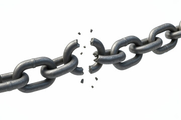Obraz premium A broken chain links concept of disruption.