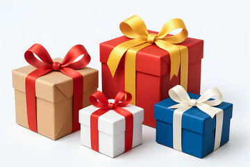 Colorful gift boxes with ribbons for celebrations.
