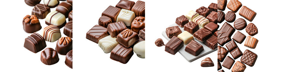 Fototapeta premium Assorted premium gourmet chocolate candies in a luxurious display