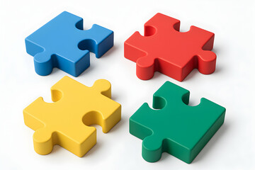 Colorful puzzle pieces for creative activities.