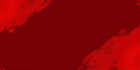 Red Abstract Brush Background with Sporty Style and Halftone Effect. Brush Stroke Illustration for Banner, Poster, or Sports Background