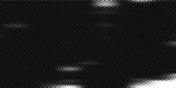 Halftone faded gradient texture. Grunge halftone grid background. White and black sand noise wallpaper. Retro pixelated vector backdrop