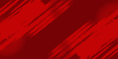 Red Abstract Brush Background with Sporty Style and Halftone Effect. Brush Stroke Illustration for Banner, Poster, or Sports Background