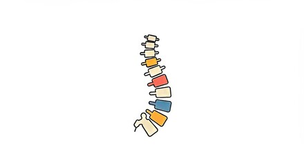 Obraz premium Human spine diagram showcasing vertebral alignment and spinal health anatomy