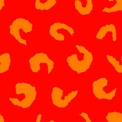 Tempura Shrimp Pattern background. Fried Shrimp Seamless pattern Background. Seafood Pattern Design. Crunchy Tempura Pattern.