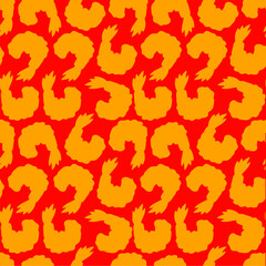 Tempura Shrimp Pattern background. Fried Shrimp Seamless pattern Background. Seafood Pattern Design. Crunchy Tempura Pattern.