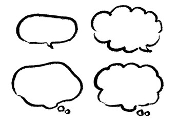 毛筆のふきだし