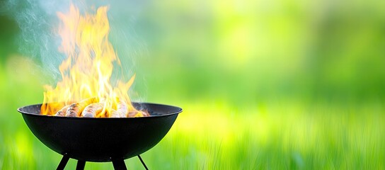 Outdoor grilling in a sunny garden