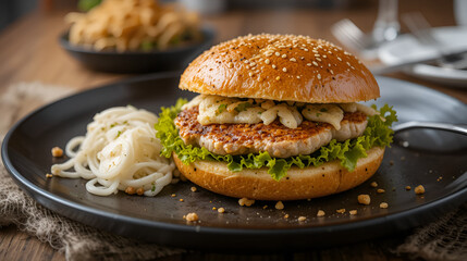 Bocadillo de escalope de pollo