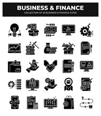 Collection of 25 Business & Finance Icons