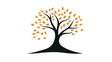 Autumn tree graphic illustration