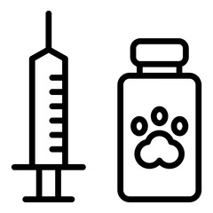 Obraz premium Dog Bite Treatment Vector Line Icon Design