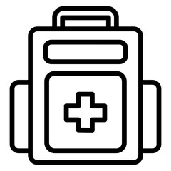 Fototapeta premium Disaster Preparedness Kit Vector Line Icon Design