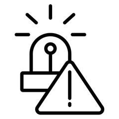 Emergency Alert System Vector Line Icon Design