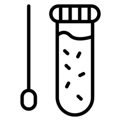 PCR Lab Testing Equipment Vector Line Icon Design