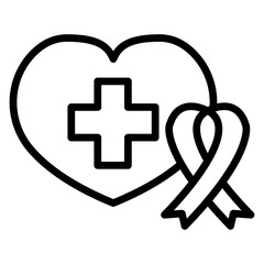 Pediatric Cancer Treatment Vector Line Icon Design