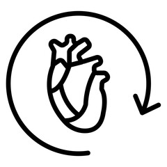 Heart Transplant Procedure Vector Line Icon Design