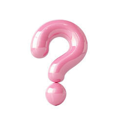 Naklejka premium A 3D rendering of a pink question mark with a shiny finish. It is isolated and stands out clearly against the background, perfect for conveying queries or curiosity
