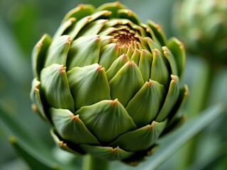 Obraz premium medicinal herbs and berries, traditional medicine Close up of a green vegetable with a pointed top.