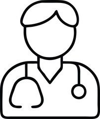 doctor outline icon on transparent background. vector illustration 