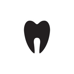 Tooth black icon symbol silhouette flat design style sign.