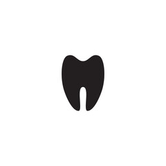 Tooth black icon symbol silhouette flat design style sign.