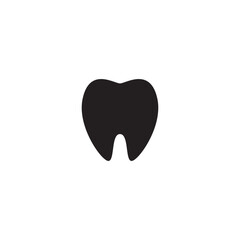 Tooth black icon symbol silhouette flat design style sign.