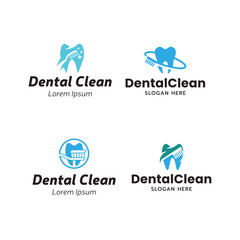 Obraz premium Set of Tooth logo. Toothbrush logo isolated on white background.