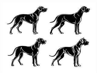 Fototapeta premium great dane sihouette black vector bundle