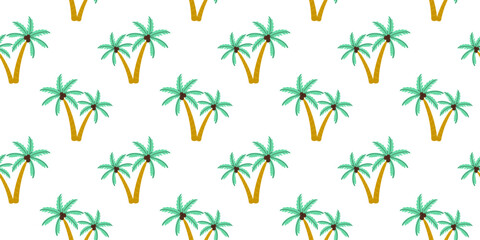 Pattern of palm trees on a white background creates a tropical vibe for design projects