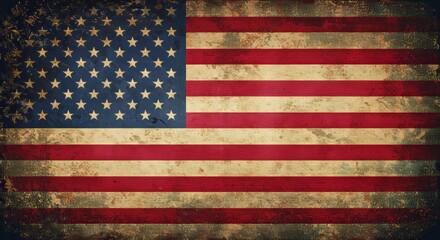 Vintage american flag with distressed texture for memorial day celebration