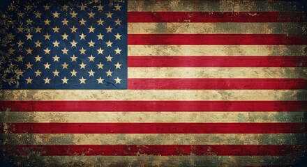 Distressed American Flag: A Symbolic Representation of United States History