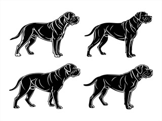mastiff sihouette black vector bundle