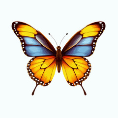 cute colorful butterfly isolated on white