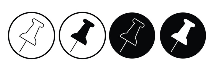 Push pin icon Flat outline set collection. push pin icon, simple flat style, illustration, logo sign symbol pictogram template
