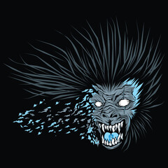 broken gorilla head grunge design.eps