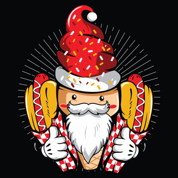 christmas food lover sticker design.eps