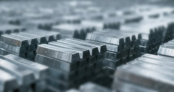 Shining of silver bars footage.