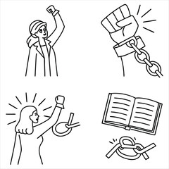 Feminist Icon Collection: Symbols of Empowerment, Equality, and Women's Rights