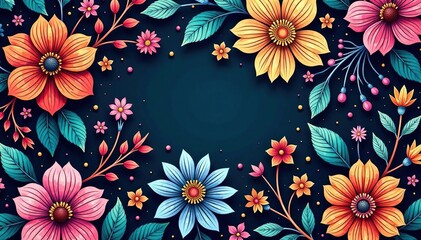 Intricate line art floral pattern, ideal for stylish flyers , modern, flyer