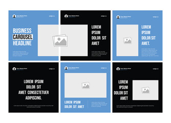 Six page linkedin carousel post, social media Instagram carousel post, modern and editable business carousel template design © Tarek Digital