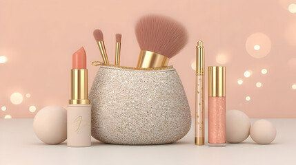 bag filled with glowing virtual makeup