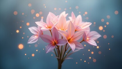 Obraz premium Blooming Flowers with Delicate Petals and Bokeh Light
