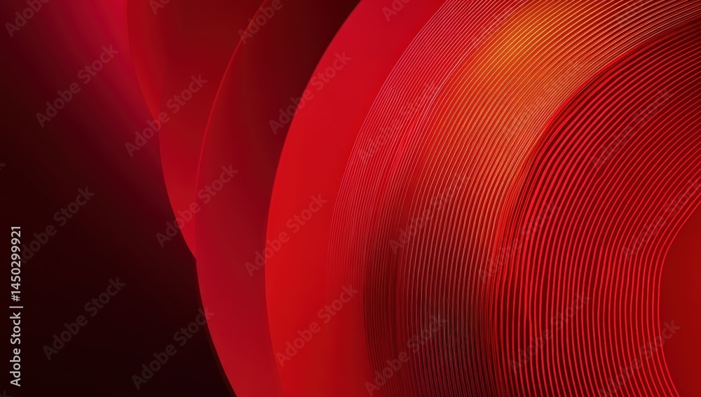 Poster abstract red concentric curves and lines create a dynamic, modern background with a sense of depth a