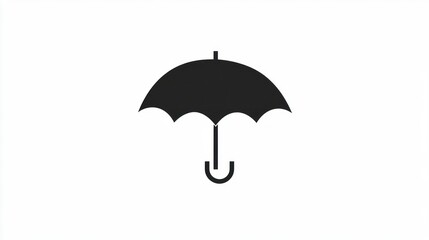 Simple black umbrella graphic on white background. Possible use stock photo