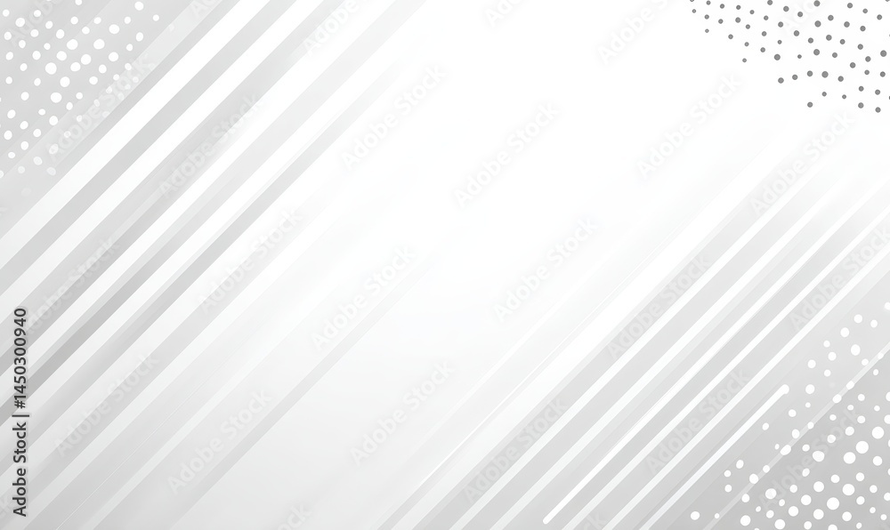 Poster abstract white background with diagonal lines and dotted patterns, creating a modern and minimalist 