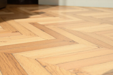 Close-Up Portrait of Home Interior with Wooden Floor Texture