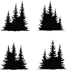 Obraz premium christmas trees set